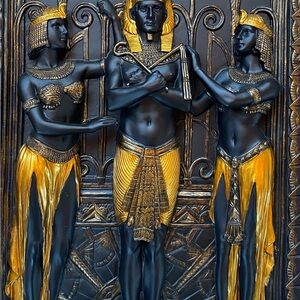 Pharaoh's Elegance Black and Gold Wall Art